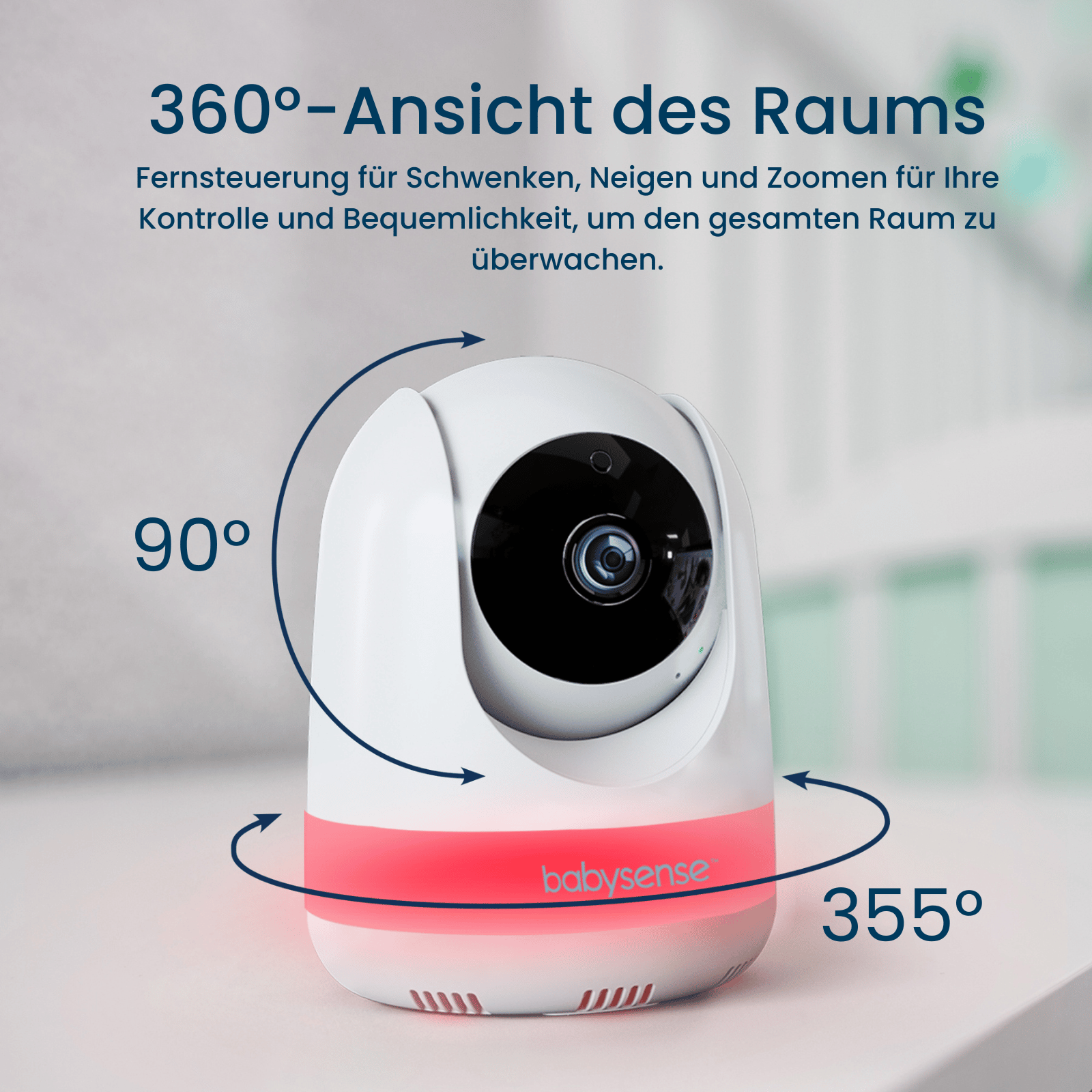 Babysense Maxview: Babyphone Mit 3 Kameras, Ohne Wlan, Geteilte Bildschirm, Nachtlicht & Weißesrauschen