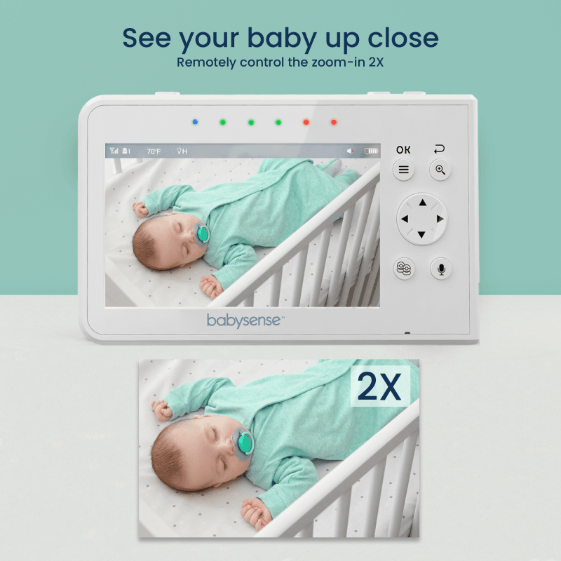 Babysense 7 Breathing & Split Screen Video Baby Monitor, 2 Cameras, V43 - Babysense