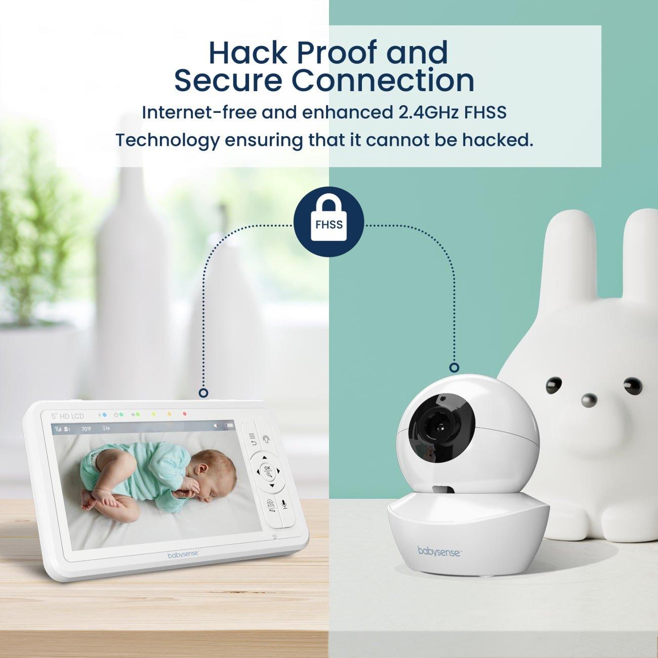 Babysense True Sleep: HD Video-Babyphone mit Nachtlichtkamera und medizinisch zertifiziertem Bewegungsmonitor, Echtzeit-Atemwarnungen
