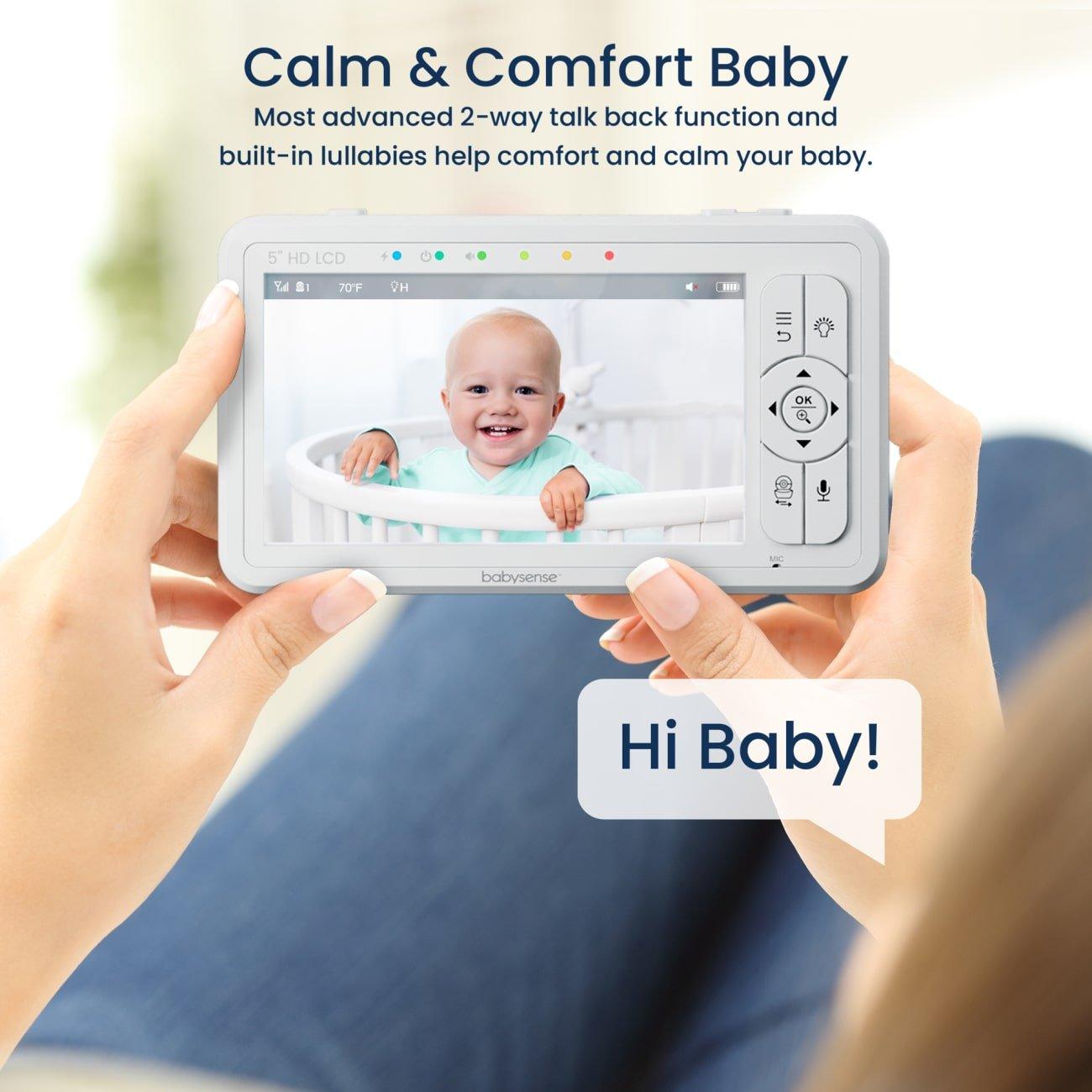 Babysense True Sleep: HD Video-Babyphone mit Nachtlichtkamera und medizinisch zertifiziertem Bewegungsmonitor, Echtzeit-Atemwarnungen