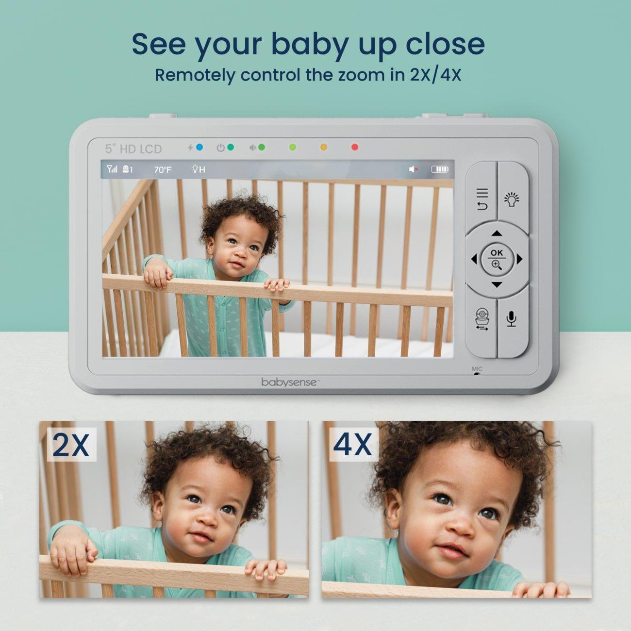 Babysense True Sleep: HD Video-Babyphone mit Nachtlichtkamera und medizinisch zertifiziertem Bewegungsmonitor, Echtzeit-Atemwarnungen