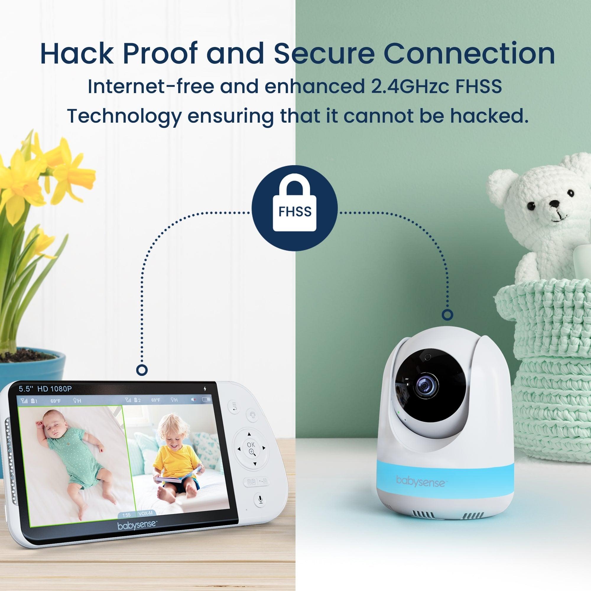 Babysense 2-in-1 Überwachungsset: Video-Babyphone mit 2 Kameras, Split-Screen, Nachtlicht und Soundmaschine + Babyphone mit Echtzeit-Warnungen bei Atemaussetzern und Unregelmäßigkeiten für sicheren Schlaf