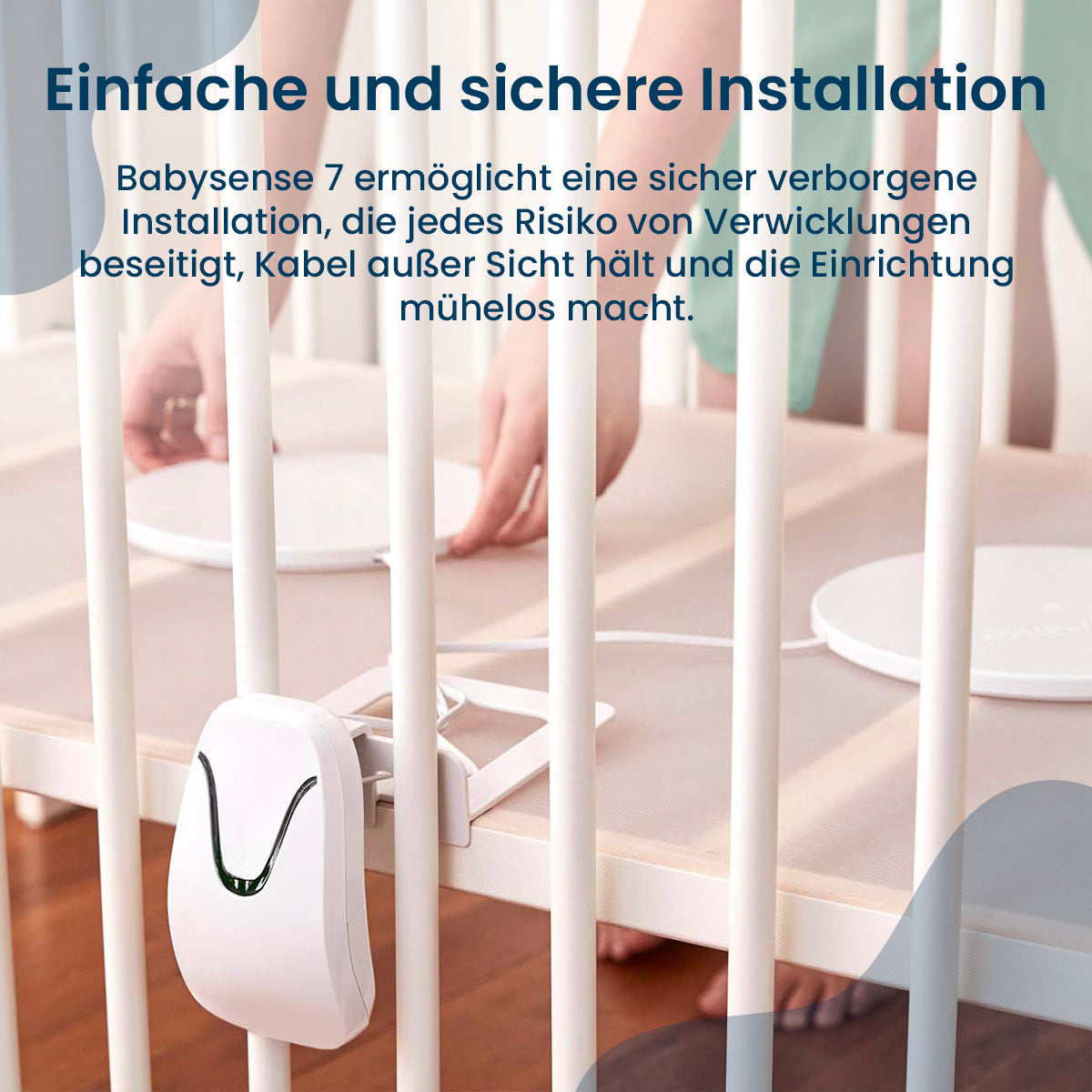 Babysense 7 Baby-Atemmonitor – Echtzeit-Warnungen bei Atemaussetzern und Unregelmäßigkeiten, Medizinisch Zertifiziert, Rundum-Überwachung für Sicheren Schlaf