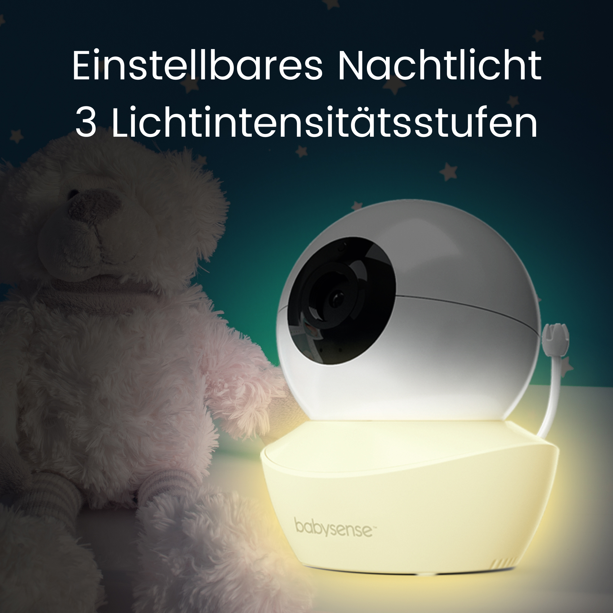 Babysense HD S2: Video Baby Monitor with 2 Cameras, Non wifi, Split Screen & Night Light Machine