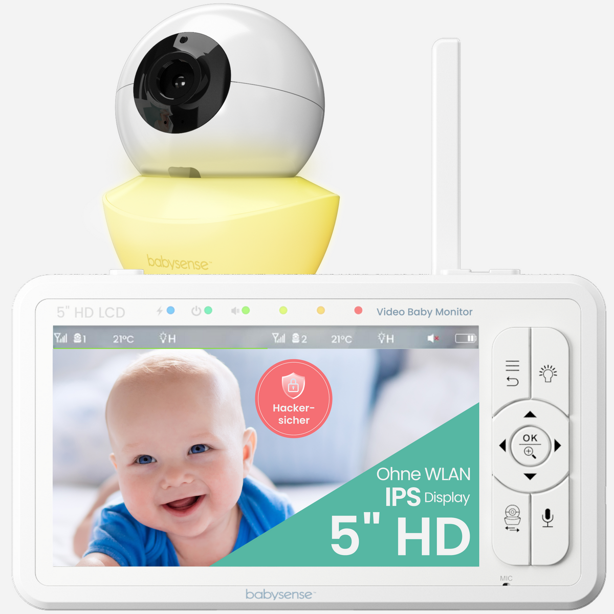 Babysense HD S2: Video Baby Monitor, One Camera, Non wifi,  Night Light & Sound Machine
