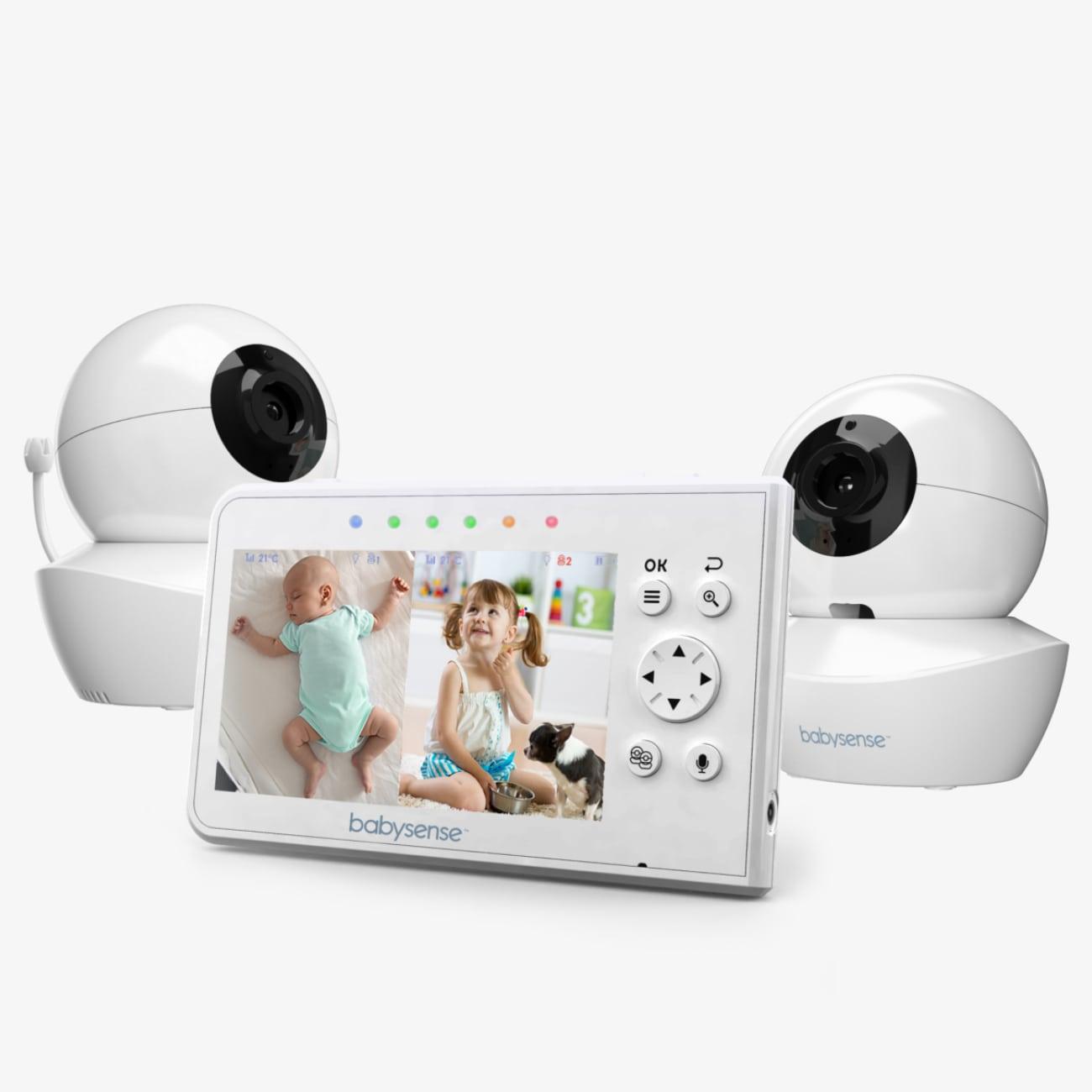 Babysense V43: Video Baby Monitor with 2 Cameras, Non Wifi, Split Screen & Night Light  Machine